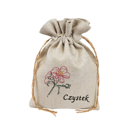 Ľanové vrecko na cistus, vrecko na sušené bylinky, plátené vrecko so šnúrkou
