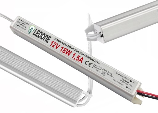 12V 18W 1,5A ultra tenký napäťový zdroj pre tenké LED pásy