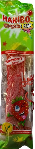 Haribo Špagety kyslé jahodové želé 200g DE