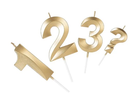 sviečka číslo SIX zlatá narodeninová torta číslo 6