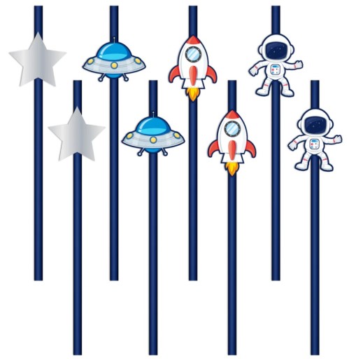 Slamky Space Rocket Planets 8 kusov Narodeniny