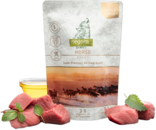 Jedno proteínové vrecúško Isegrim Horse 410 g