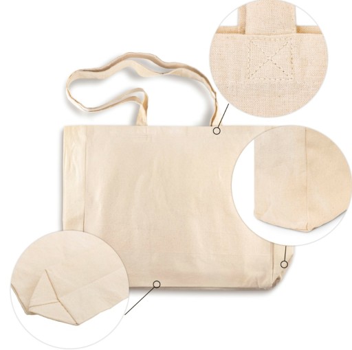 NÁKUPNÁ TAŠKA 45x12x12x35cm ECRU ECO Bavlna 280g