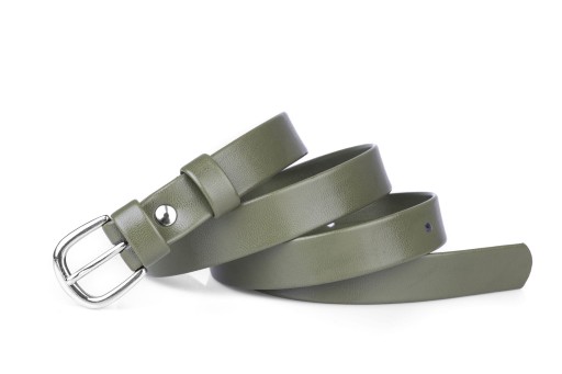 Klasický dámsky opasok, khaki matný, 2 cm