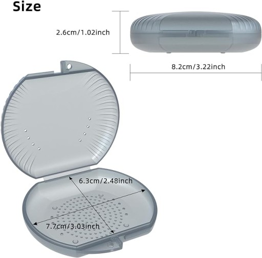 Box na ortodontické prístroje Protézy Transparent Grey