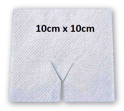 Netkaný tracheostomický obklad s Y-rezom, sterilný OBRYS 10 cm x 10 cm