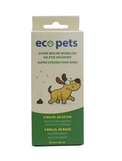 Eco Pets Ekologické vrecká na exkrementy 60 ks