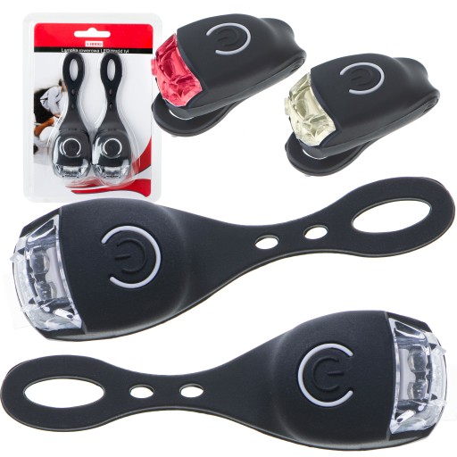 Cyklistická lampa na bicykel, LED predná a zadná, 2 kusy