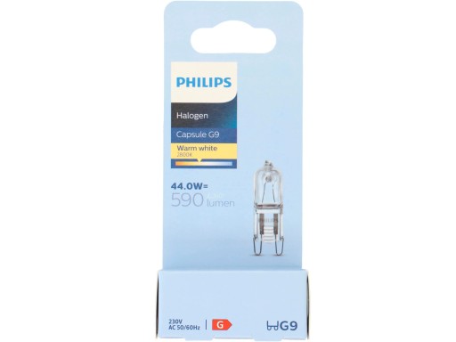 G9 PHILIPS 44W halogénová žiarovka / farba 2800K / 590 lm / stmievateľná
