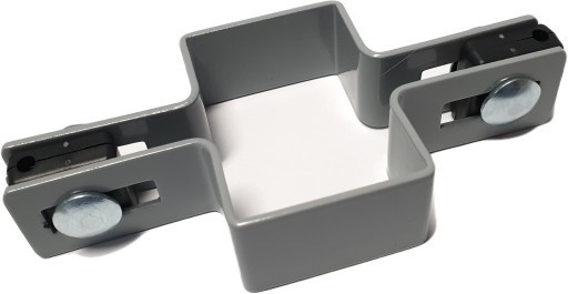 Stredná priama príchytka, šedá RAL 7040, pre stĺpik 60x40, priemer panelu 3 mm