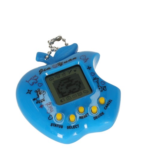 Hračka Tamagotchi, elektronická hra s modrým jablkom