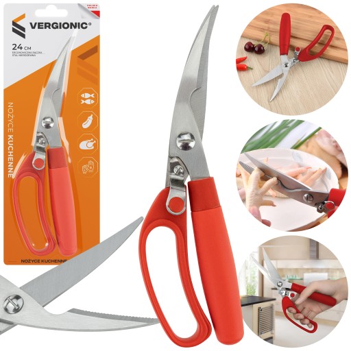 KUCHYNSKÉ NOŽNICE NA HYDINU Mäso Ryby NOŽNICE OCEĽOVÉ 24cm Ostré na strihanie