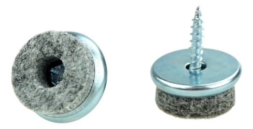 20x kovový klzák priemer 22 mm s plsťou a skrutkou