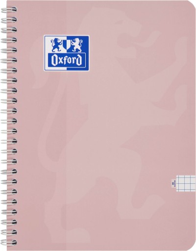 Oxford Touch Pastel kruhový zápisník A5/80k, mriežka, 2 špirálky