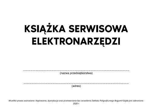 Servisná kniha elektrického náradia