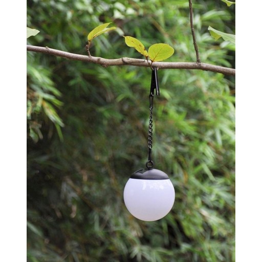 ZÁVEREČNÁ LED SOLARNÁ ZÁHRADNÁ LAMPA 10cm MLIEČNE BIELA GUĽOVÁ OZDOBA DEKORACIA