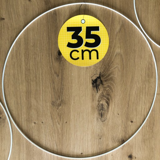 Kovový krúžok na lapač snov, BIELY, 35 cm