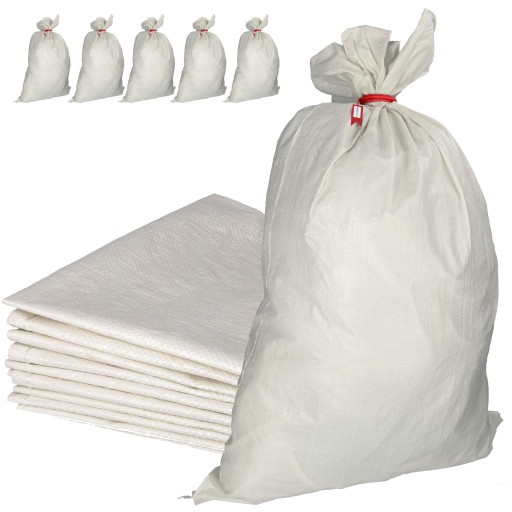 Vrecia Vrece 50KG 65x105cm Uhoľná drť Renovácia obilia TKANÉ SILNÉ 83g 5ks