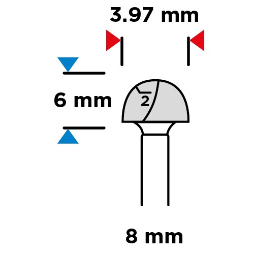 Fréza na drážky U, HM, 3,97x6mm, stopka 8mm