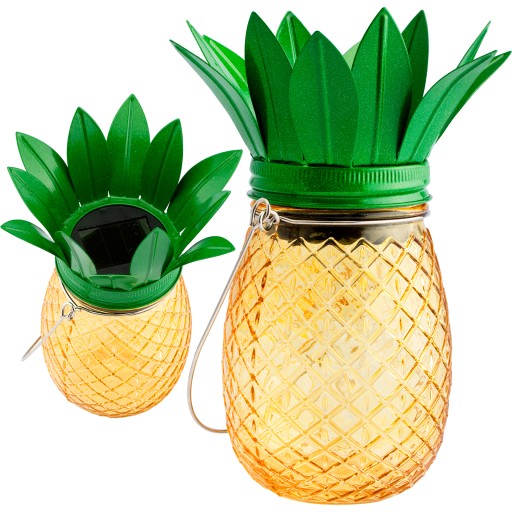 SLNEČNÁ LAMPA ZÁHRADNÁ JAR ANANÁS SKLO LED
