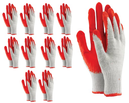 Sada červených latexových vamp pracovných rukavíc, veľkosť 9, 10 párov