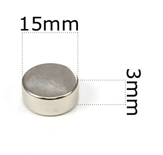 SILNÝ VALEC NEODYMOVÝ MAGNET 15x3 - SET 2 / NEODYMOVÉ MAGNETY /