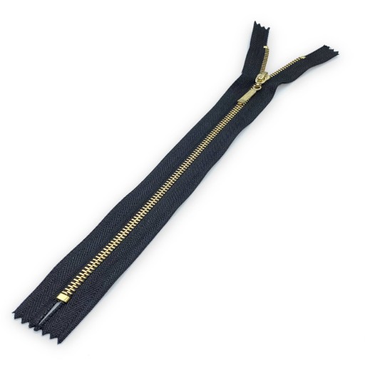 Ozdobný zips, tenký, čierny, 55 cm