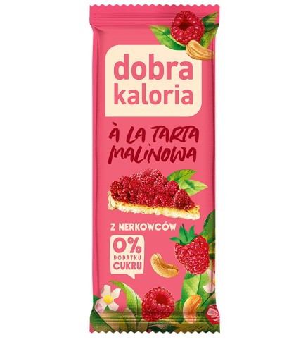 Dobra Caloria Kešu tyčinka, malinový koláč, 35g