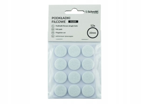 Schmith BIELE PLSTENÉ PODLOŽKY 12 KS 22MM