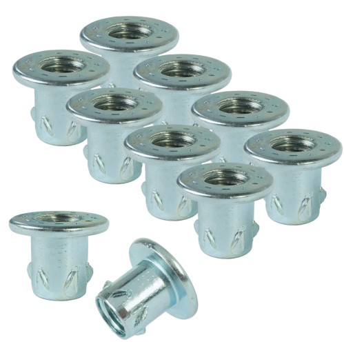 Zásuvka 10x M10 x 15 mm, tepaná nábytková vložka do dreva, nábytkové nožičky