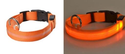 SVIETIACI LED GOLÍK PRE PSA, VEĽKOSŤ M, ORANŽOVÝ