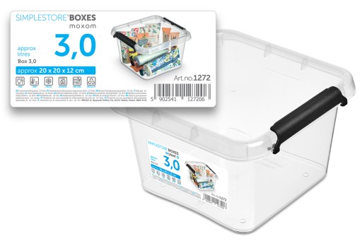 Priehľadná plastová nádoba s krytom 3L Box Organizer