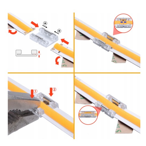 KONEKTOR PRE LED COB PÁS 8MM