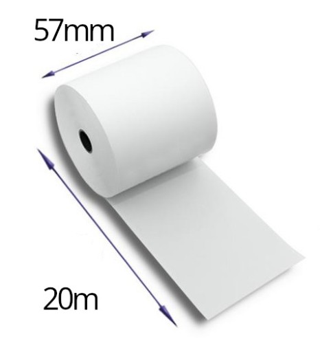 THERMAL ROLLS pre terminálové pokladne 57 x 20 10 ks ŁÓDŹ