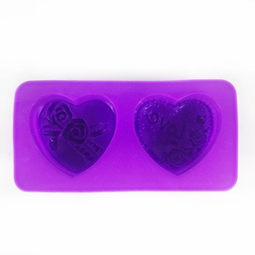 Silikónová forma na sušienky 2 x Heart Love Puding Cupcakes MF-023