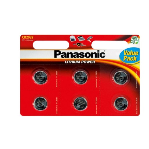 CR2032 Panasonic lítiové mincové batérie blister 6 ks.