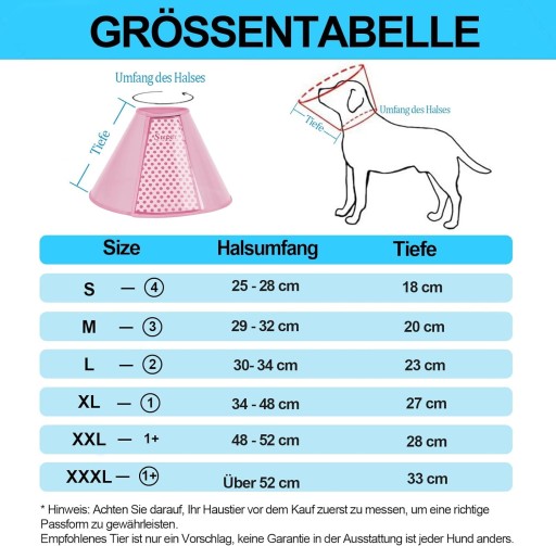 Pooperačný veterinárny obojok pre psov, mačky Veľkosť L 30-34 cm RUŽOVÝ