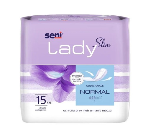 SENI LADY SLIM NORMAL urologické vložky pre ženy 15 ks. nasiakavosť 3/6