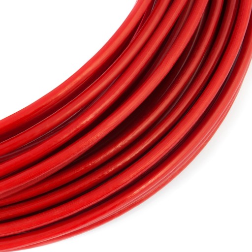 Oceľové lanové lano s izolačným PVC poťahom 2/4mm 1x19 ČERVENÉ 5mb