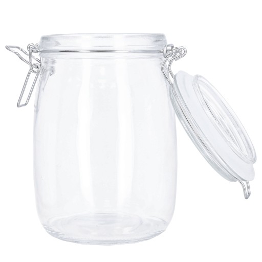 Sklenená nádoba JAR 1L s klipom, patentná priehradka na morenie konzerv