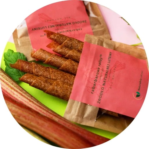Rebarborové rolky s nádychom mäty, prírodný luteín 50 g