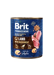 BRIT PREMIUM MOKRÉ KRMIVO PRE PSA s jahňacinou a pohánkou 800g