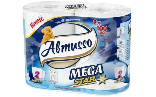 Almusso, Papierové utierky, mega Star a2, 2 rolky