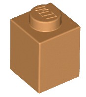 LEGO 3005 BRICK 1x1 nugát stredný (9g) 16 ks.