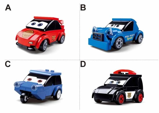 Bloky Sluban AUTO s očkami CARS 8 vzorov POWER BRICKS 6632