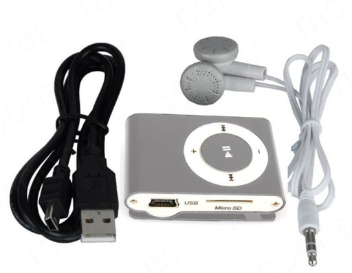 MP3 PREHRÁVAČ Čítačka kariet až do 32 GB ŠEDÉ slúchadlá
