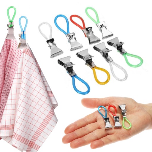 Klipy na uteráky, handričky, žabky, háčiky, 8 ks.