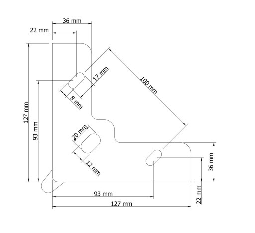 Diamantová nábytková noha 13 cm, moderná, čierna