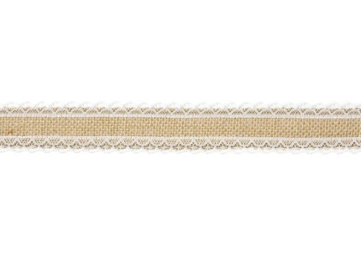 JUTOVÁ STUHA S ČIPKOVOU DEKORACIOU STUHA 4CM/5M