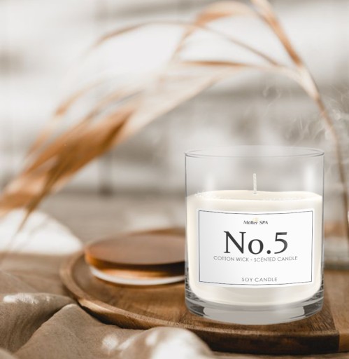 Möller SPA No.5 - SÓJOVÁ PRÍRODNÁ SVIEČKA VONNÁ SVIEČKA V SKLE